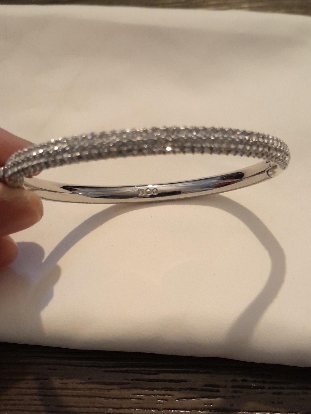 Swarovski Silver Crystal Pave Bangle Bracelet